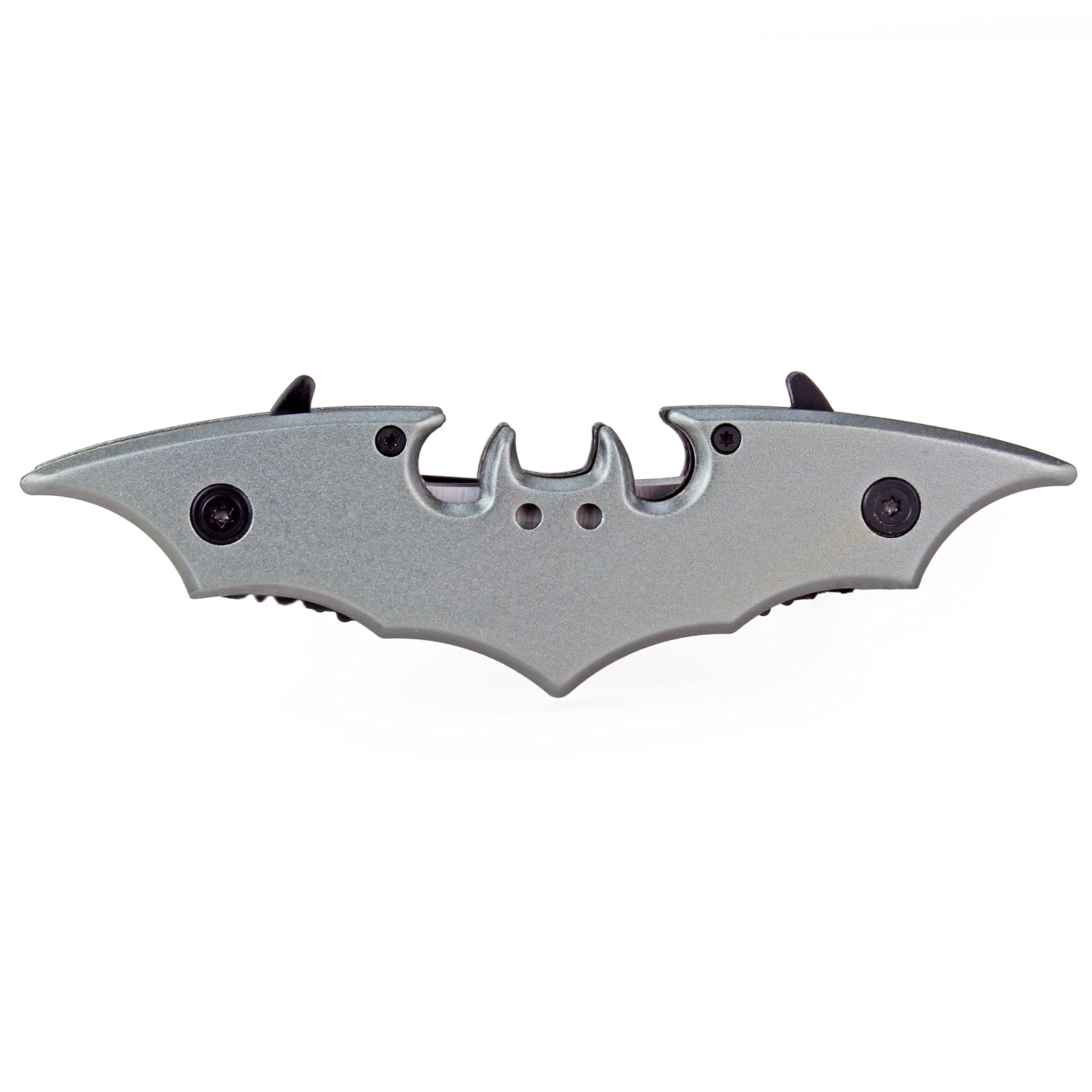 Dark Twin Blade Knife - Double Edge Folding Pocket with clip, 11" Stainless Steel Two Sharp Cut (): Silver