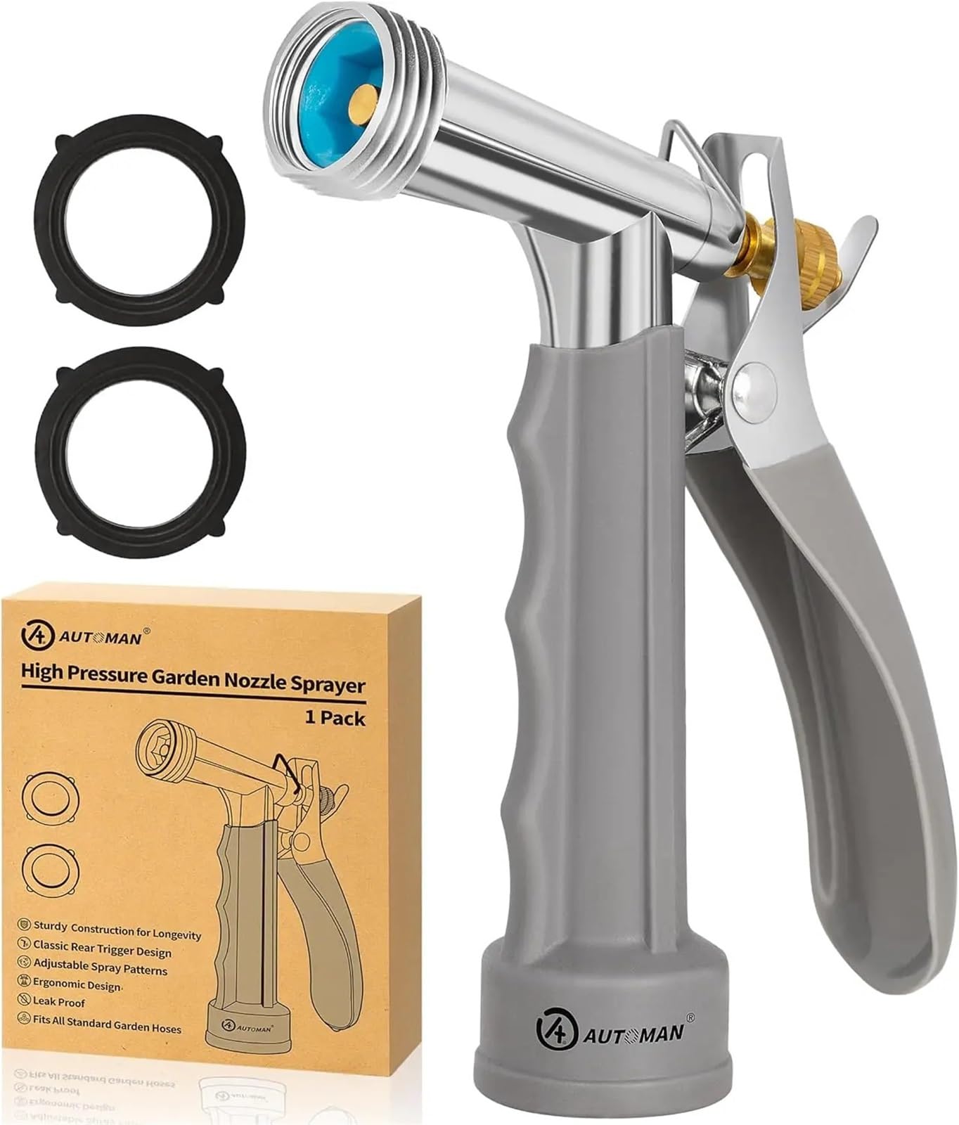 Nhestygbt One Color Nozzle Sprayer With Threaded Front, Adjustable Spray Water Flow