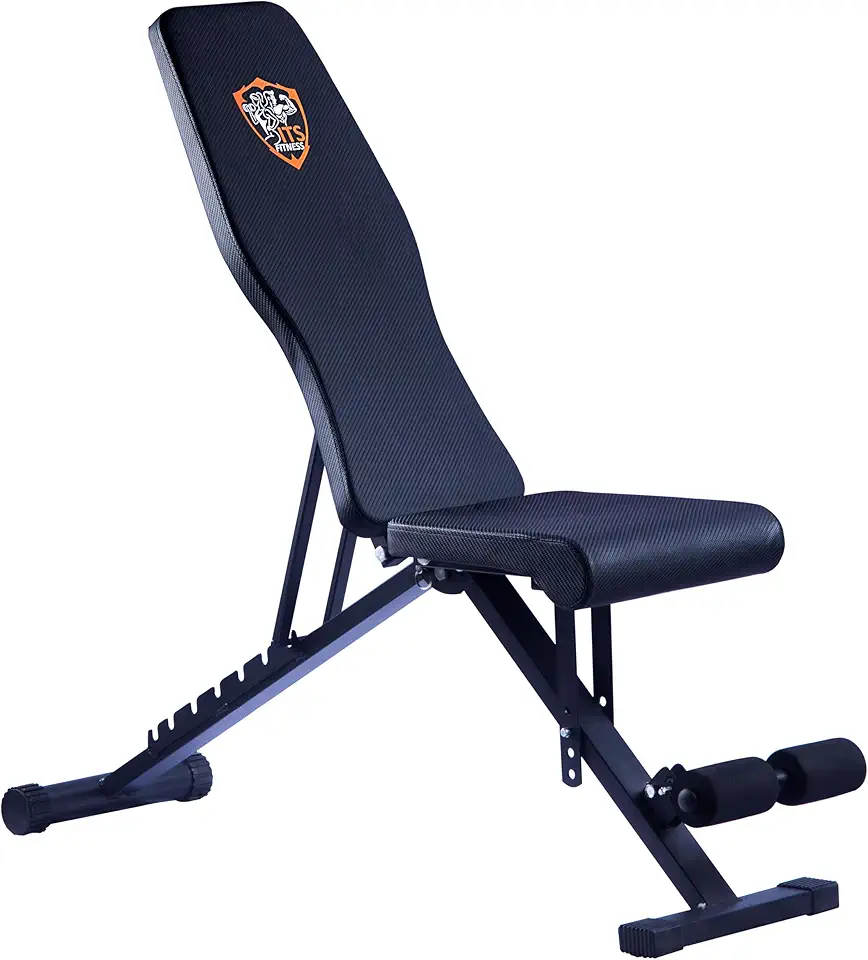 Banco Regulável de Academia 3 em 1, Supino Reto, Inclinado e Declinado, Dobrável, Estrutura em Aço, Preto ITS Fitness