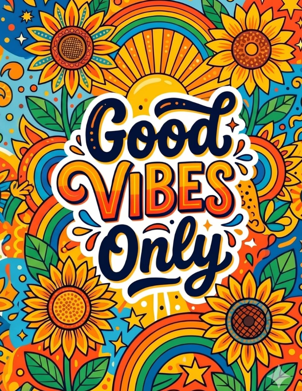 Good Vibes Only: An Inspirational Coloring Book for Adults with 40 Uplifting Designs for Stress Relief