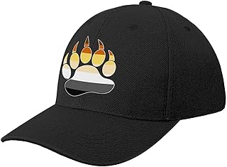 WEEDKEYCAT Gay Bear Pride Paw Unisex Classic Baseball Cap Adjustable Nylon Bonding Closure Dad Hat Outdoor Sports Hats Black-style1, One Size