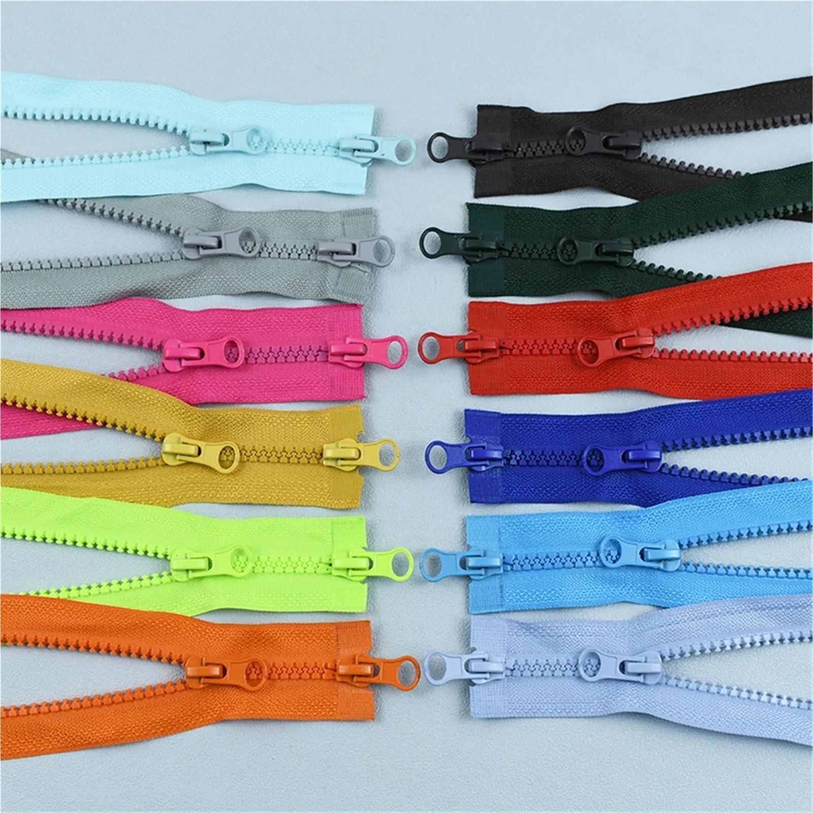 Cerniere in Resina per impieghi gravosi, Cerniera di separazione bidirezionale Misura 5 cursori Doppi 80-150 cm Confezione 2/5(Deep Green,NO5-5PCS-80CM)