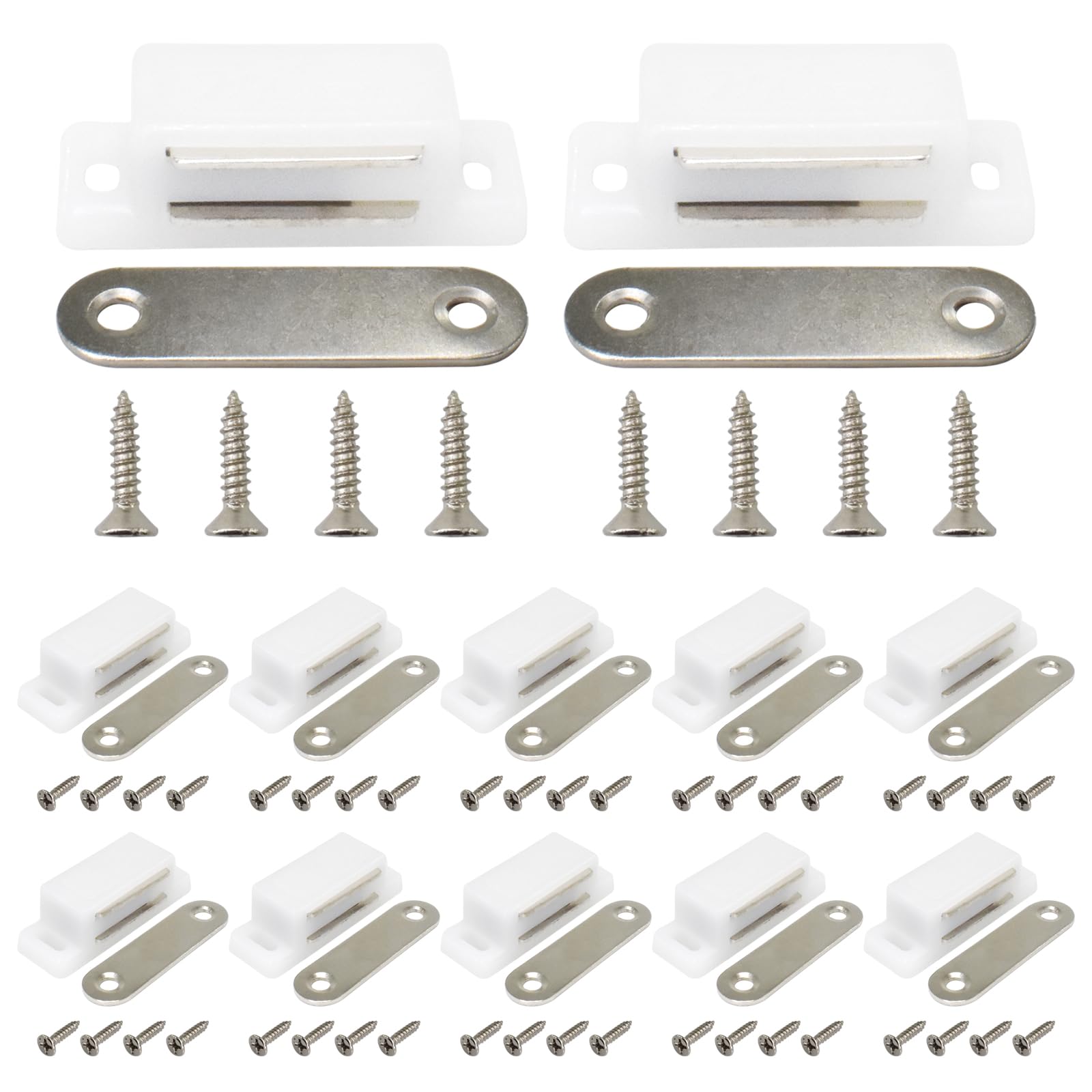 Magnetic Cabinet Catches - 12 Pack with Screws -5