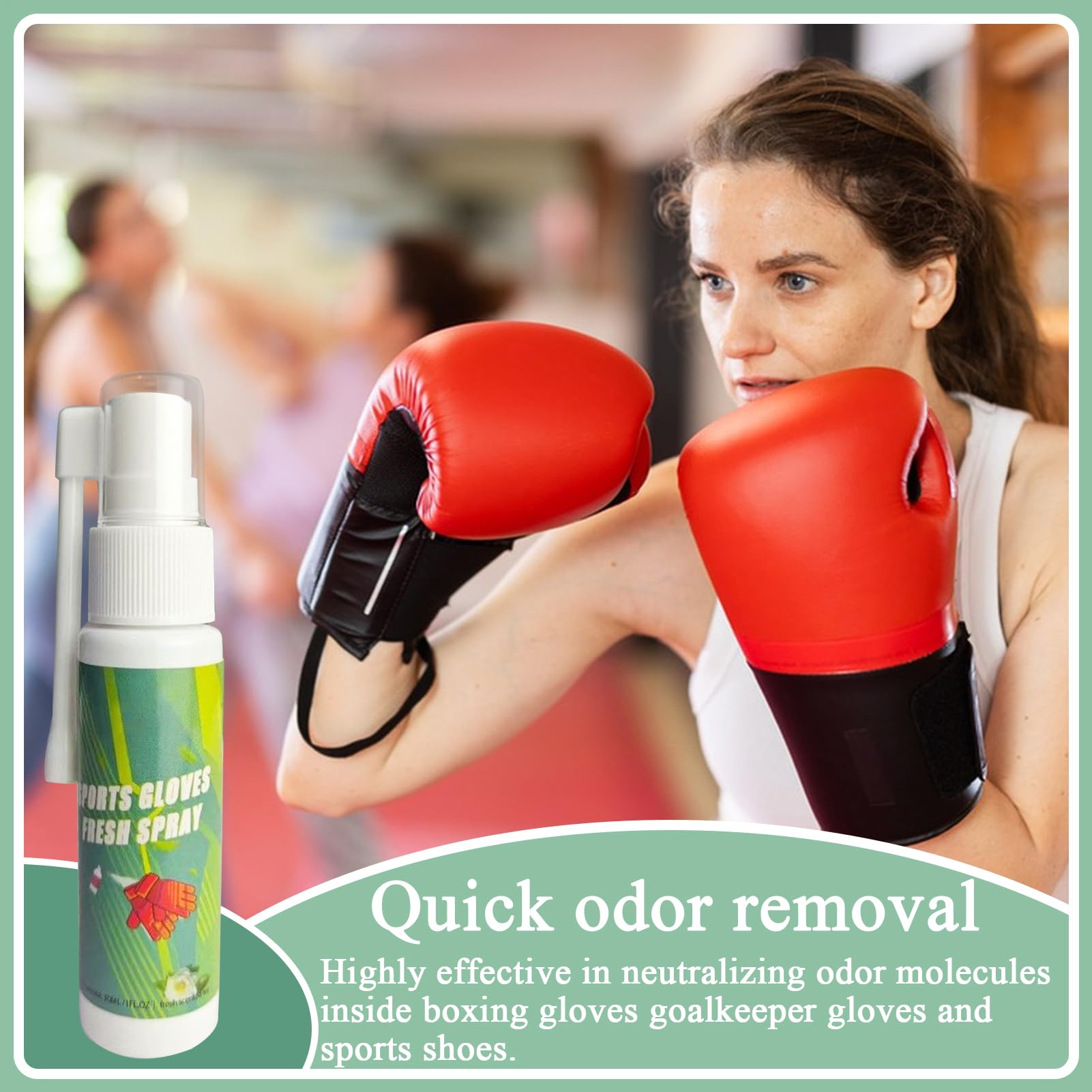 Spray de olor para guantes de boxeo, 30 ml, desodorante para bolsa de gimnasio, espray ambientador para botas de trabajo, equipo atlético, guantes de boxeo, ropa, bolsas de gimnasio, casco, zapatos