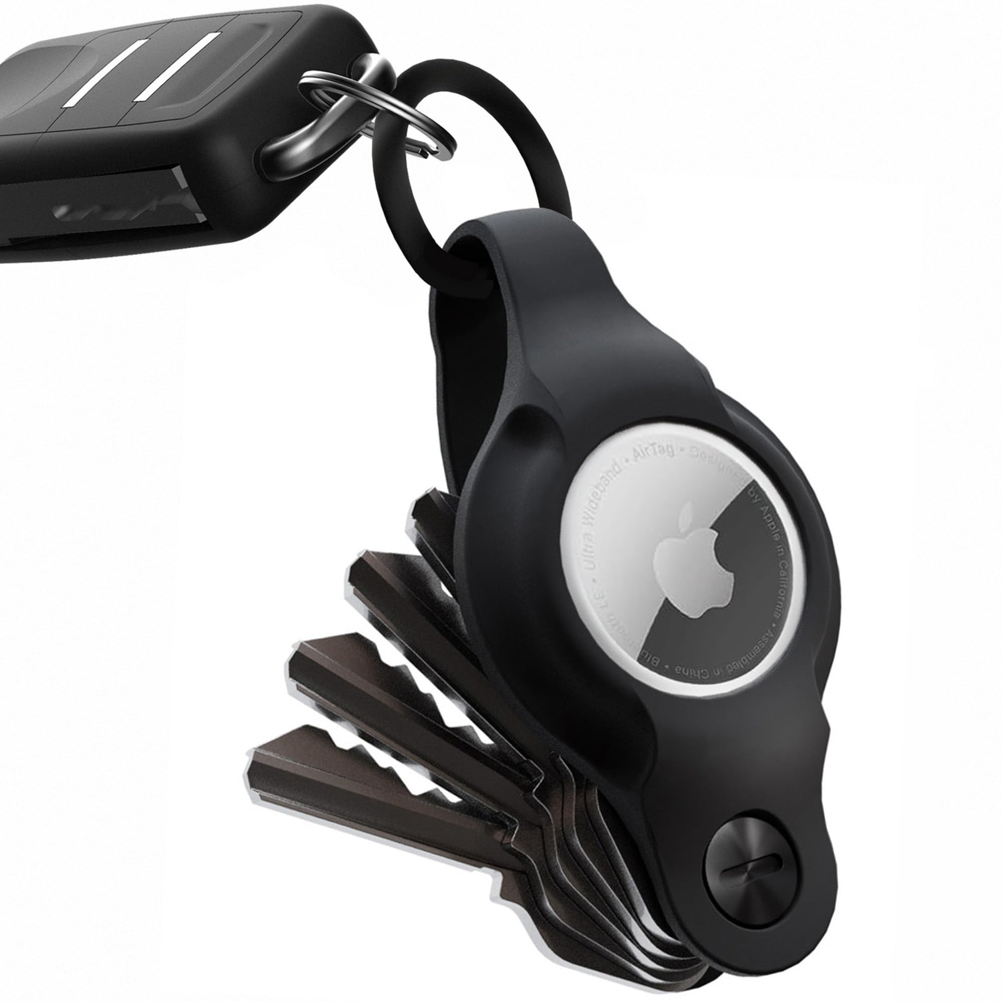 Sponsored Ad – Air - Compact Keyholder for Airtag - Key Organizer and Case for Apple Airtag - Includes Keyring to Attach Car Key Fob