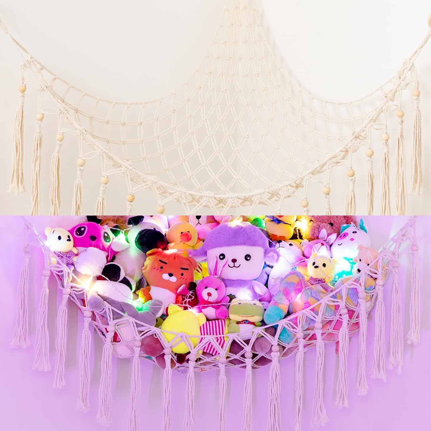 Vorey Stuffed Animal Storage Macrame Stuffed Animal Net or