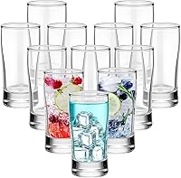Vista 7 de Bokon 12 vasos de cerveza, vasos pequeños de jugo, vasos de té helado, vasos de base pesada, vasos de vidrio transparente a granel para agua