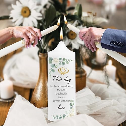 Miniatura 2 de Unity - Juego de velas para ceremonia de boda, vela de la Biblia católica de pilar cónico, accesorios decorativos religiosos, tarjetas de decoración