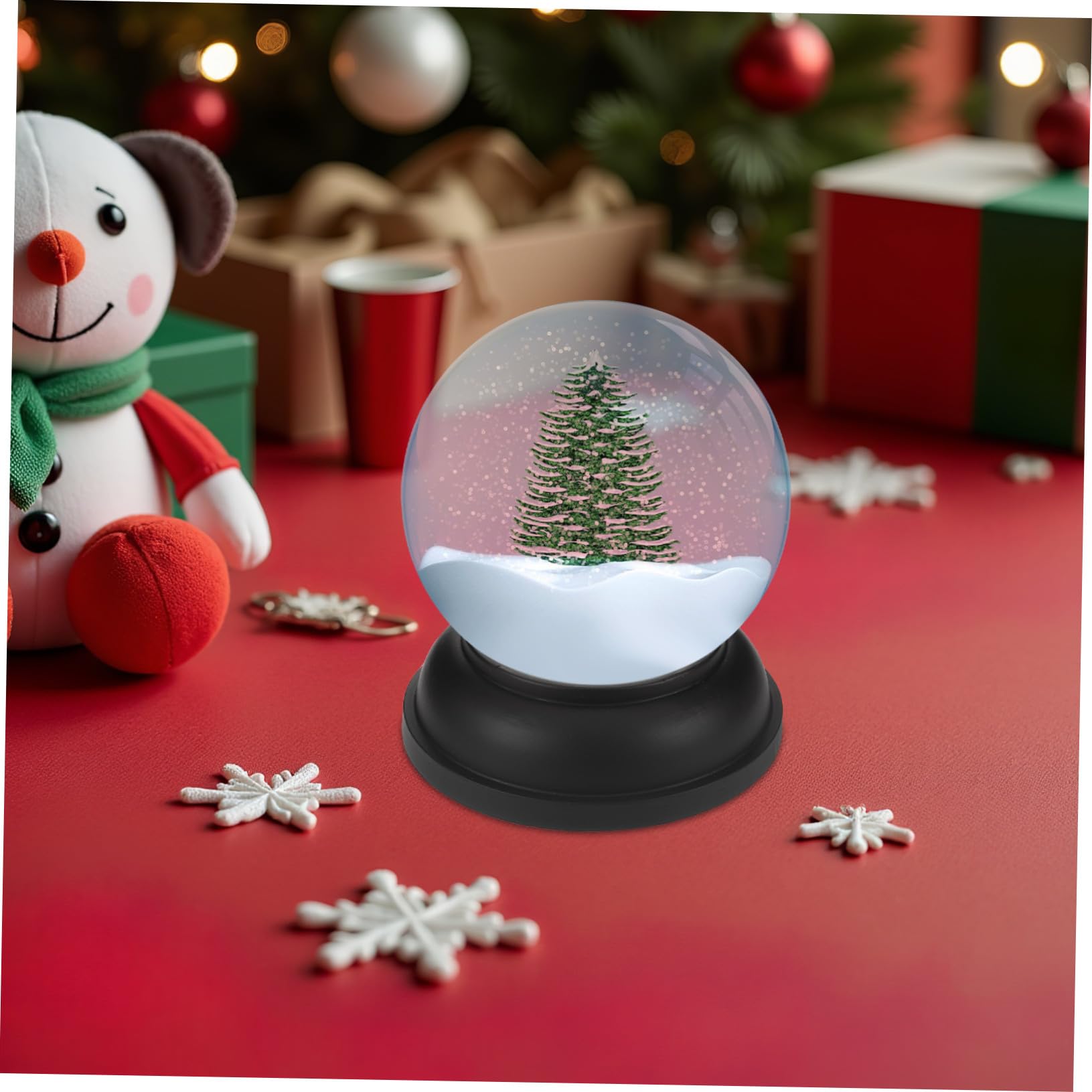 GLEAVI Kit para Hacer Bolas de Nieve Navideñas Bola de Transparente Vacía Base de Resina y Tapa para Manualidades de Paisajismo y Fiestas
