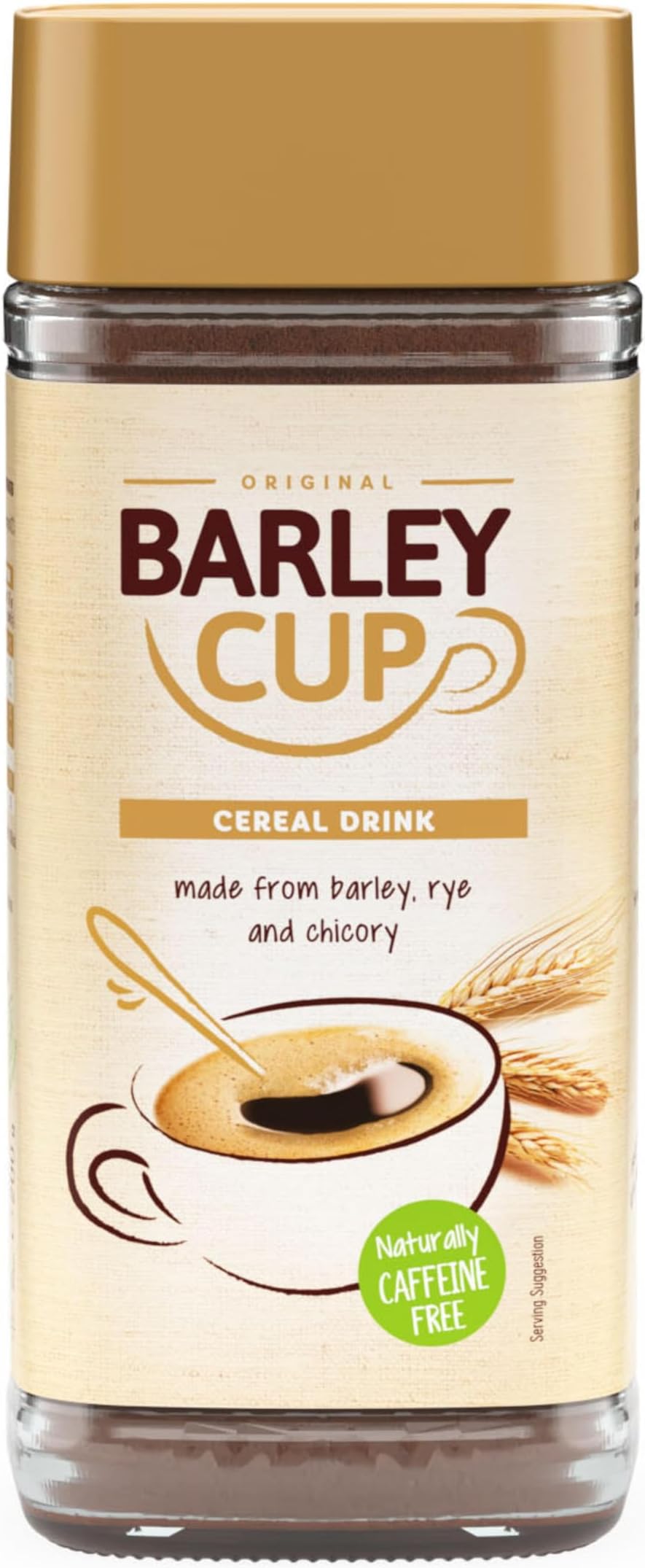 Barleycup Instant Grain Beverage 200g. Made from the finest cultivated roasted grains and chicory roots. Vegan. Free from caffeine and contains no artificial additives
