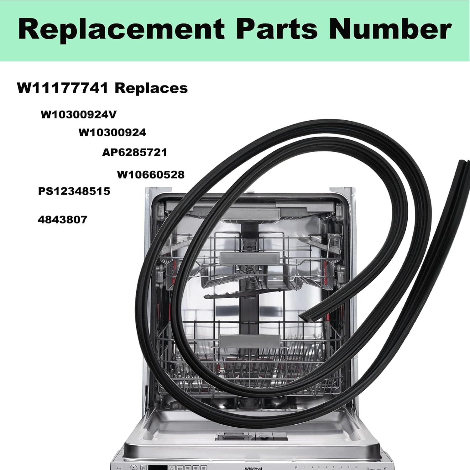 LaWana W11177741 W10300924 Dishwasher Door Gasket Seal for Whirlpool | for Whirlpool, Maytag, and Kenmore dishwasher replacement parts-W11177741, W10300924, W10660528 dishwasher door gaskets
