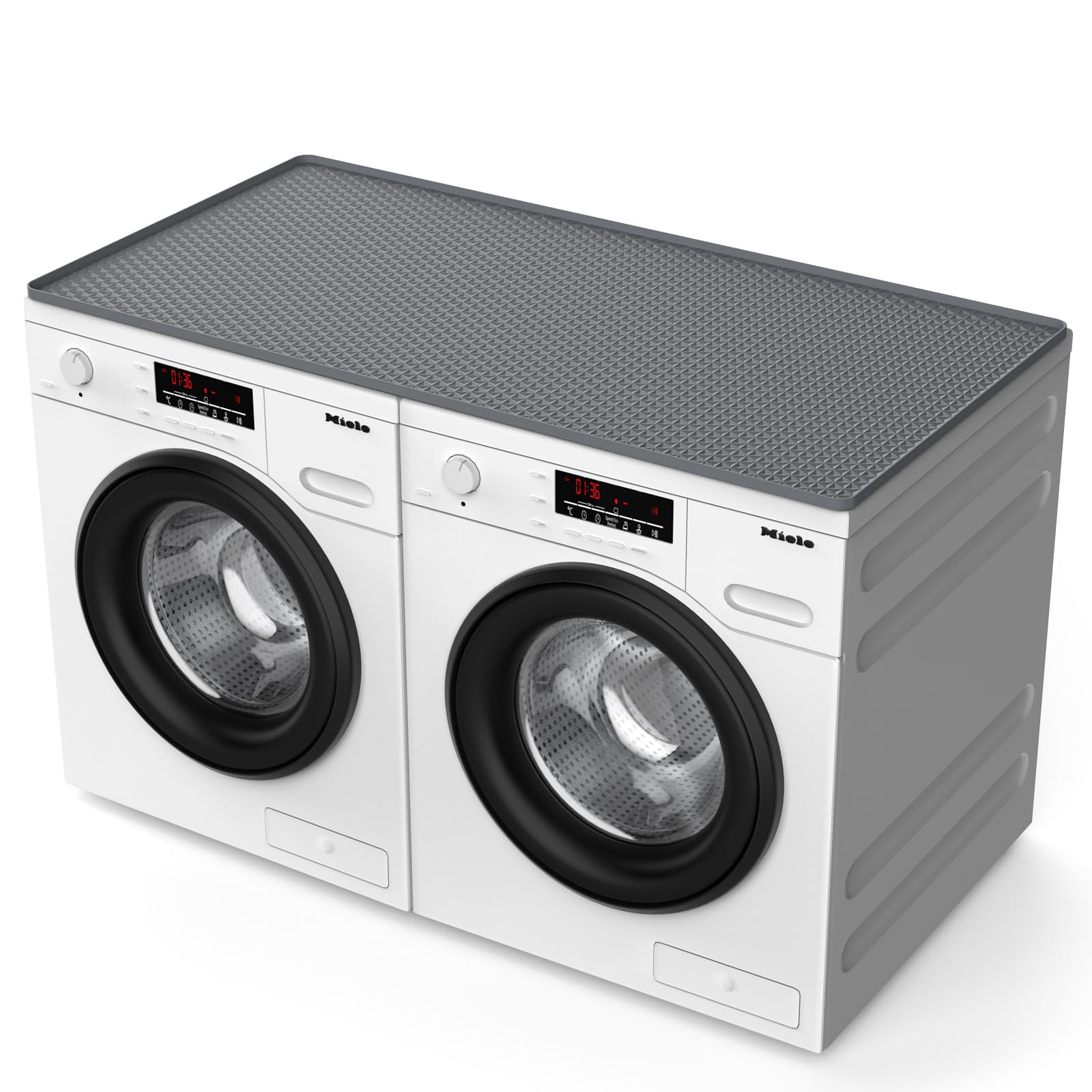 54 x 27 5 Fundas para lavadora y secadora para la parte superior Funda para lavadora impermeable y antideslizante Se aplica a la organización del lavadero de la cocina Lavadora Secadora Encimera Gris