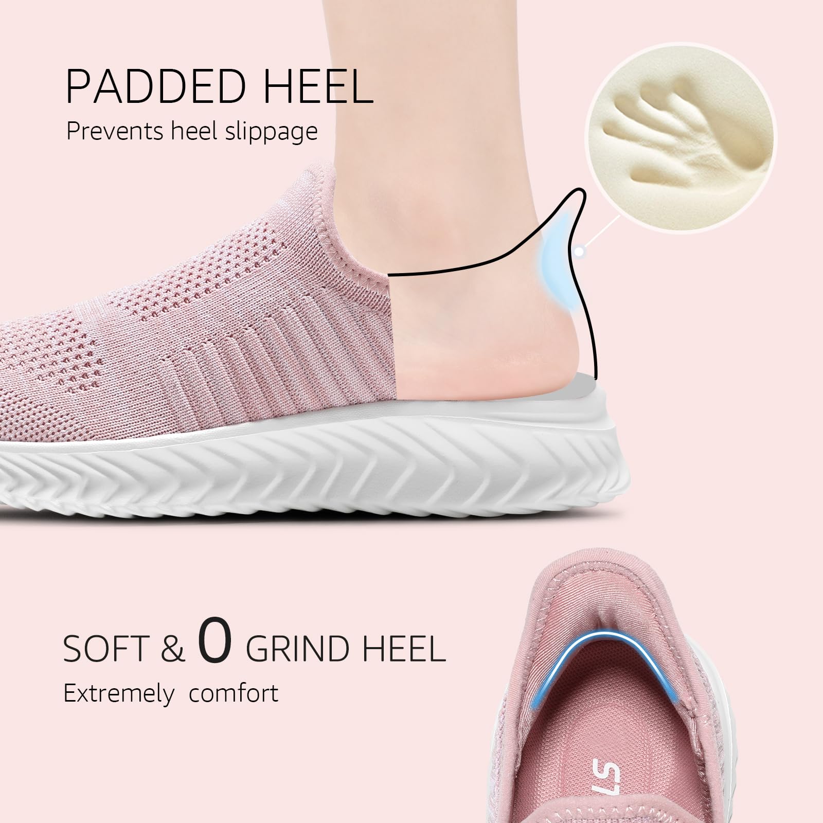 STQ Scarpe Donna Sneakers da Ginnastica Senza Lacci Scarpe Camminata Donna Slip on con Memory Foam