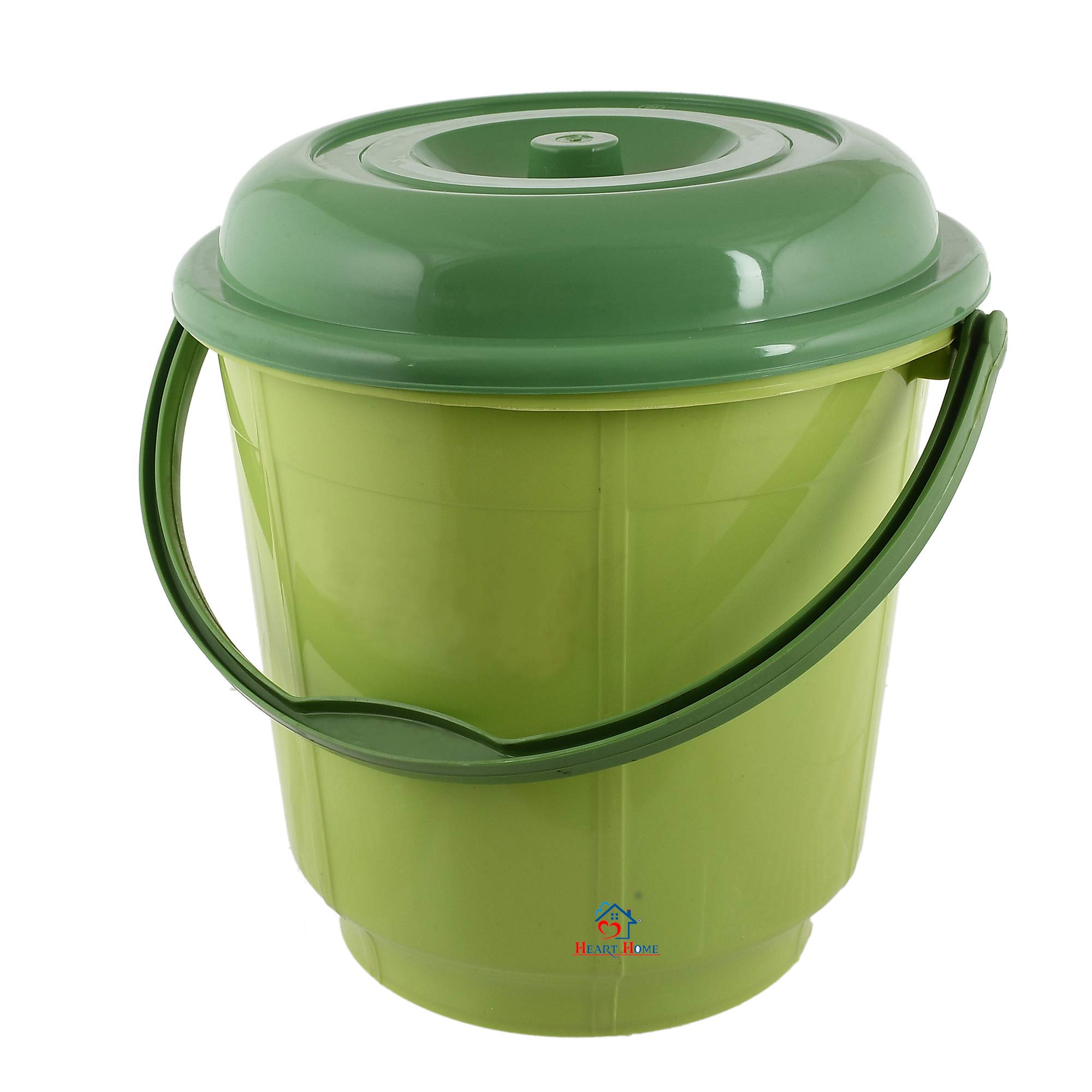 Heart Home Multipurpose Plastic Bucket with Lid 18 LTR (Green