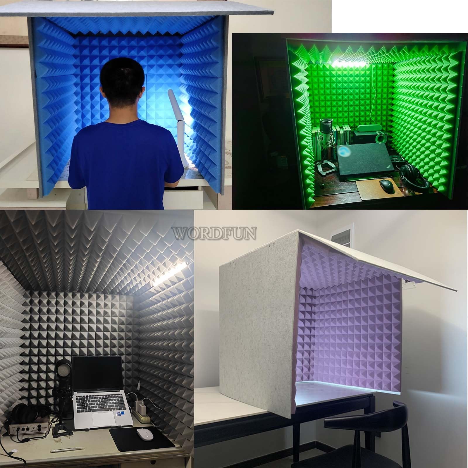 Home Studio Booth, Portable Recording Booth, Desktop Soundproof Cover, Decreasing Noise, Vocal Absorbing Shield, for Microphone Recording Equipment Podcasts Singing Gaming and Broadcasting