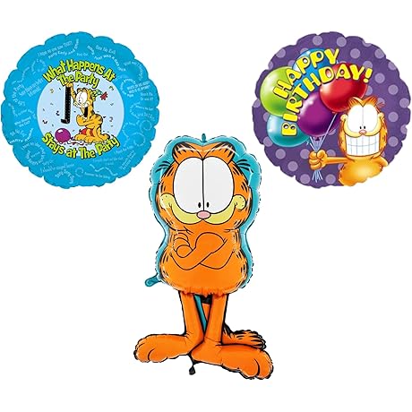 Garfield Cake Topper and Birthday Balloons Decoration Kit