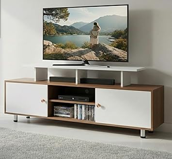 Alpine Willow 6 feet TV Stand Wooden (DIY Assembly) | TV Stand Table for 32–75 Inch TVs | TV Unit for Living Room | TV Entertainment Unit | TV Cabinet with Storage | TV Unit Stand -180×40×65 cm