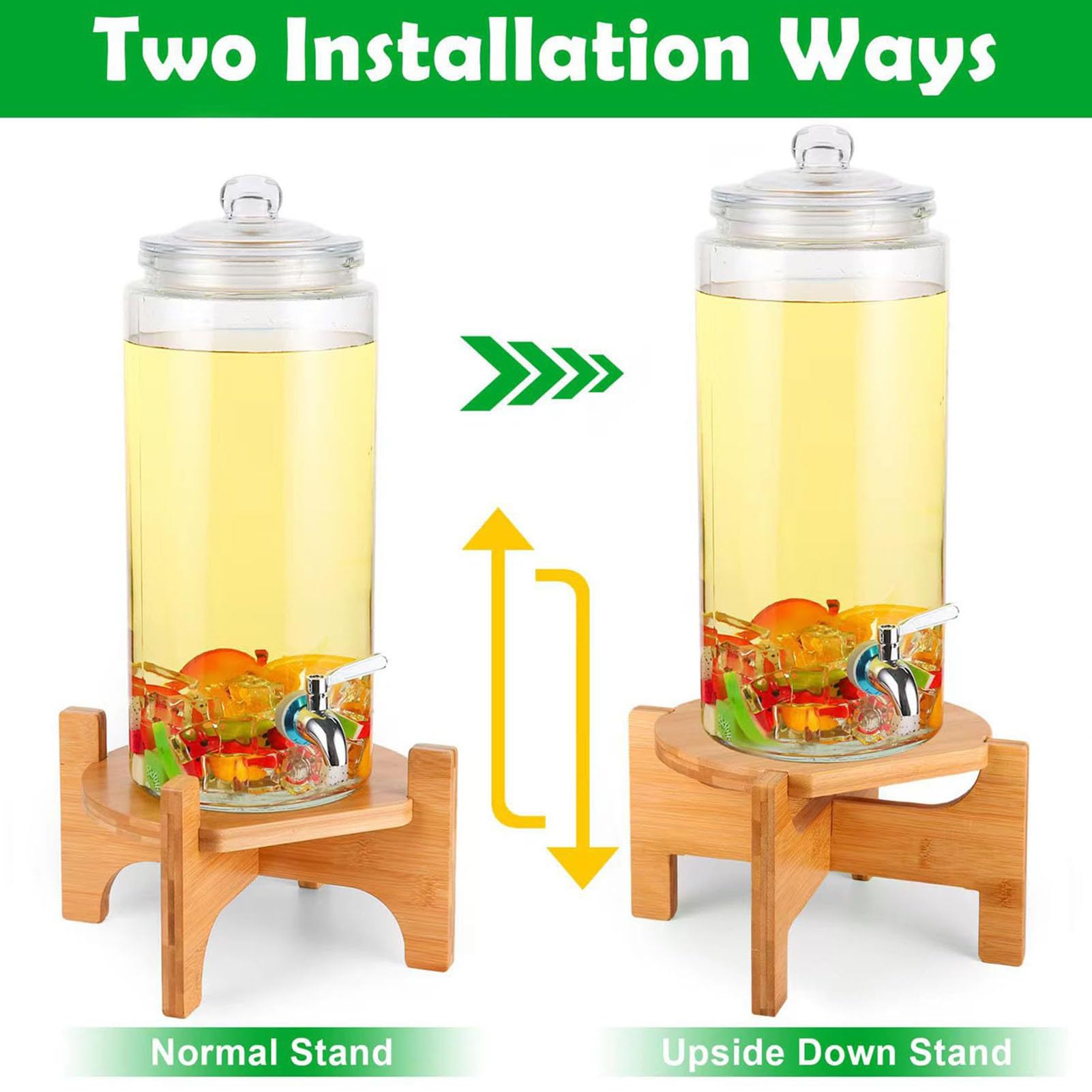Support Distributeur De Boissons Socle Bois Pour Fontaine Robuste Table Cuisine Accessoire Comptoir Pichet