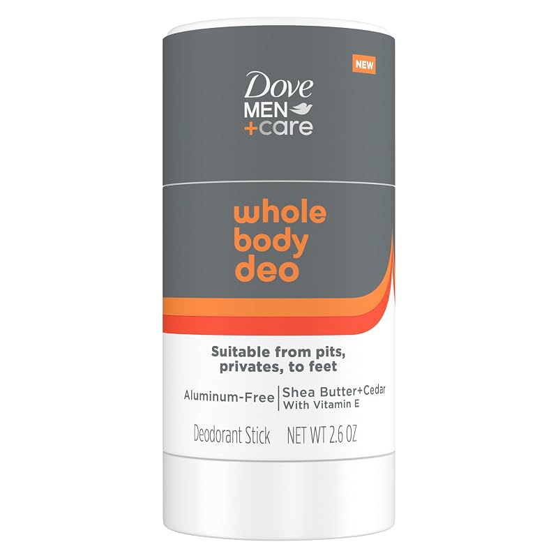 Desodorante em bastão DOVE MEN + CARE Whole Body Deo com manteiga de karité, cedro e vitamina E, sem alumínio, 74 g