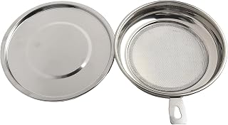 Recipiente colador de grasa de acero inoxidable de 1,3 L con filtro y tapa para almacenamiento de aceite de cocina y freír (verde)