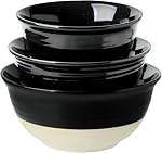 HASENSE Mixing Bowls, Large Ceramic Salad Bowls 2.1/1.5/1.0 Qt, Versatile Serving Bowls for Cooking, Baking, Salad Mixing, Prepping, Nesting White Bowl Set, Dishwasher Safe, Set of 3