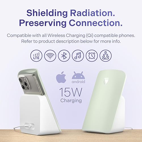 Miniatura 5 de Elvy Fast Qi Cargador inalámbrico para teléfonos celulares, diseñado con tecnología de gestión EMF para una carga mejorada, blindaje ambiental