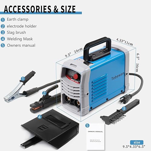 Miniatura 4 de Máquina de soldadura 110V Mini ARC225 Soldador de palo eléctrico Máquina de soldadura ARC IGBT Pantalla digital Trabajo Soporte de electrodo de