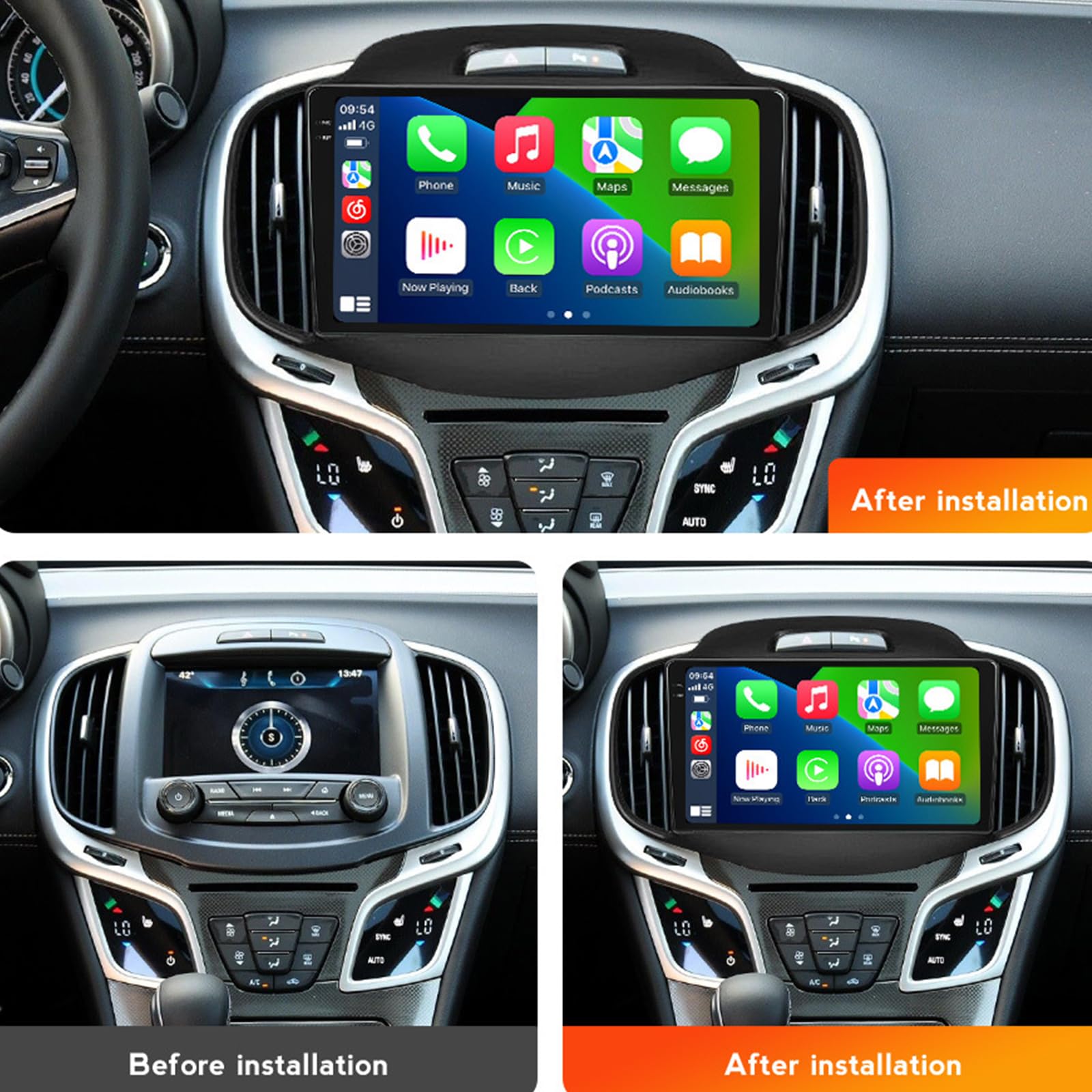 Do Buick Lacrosse 2014-2015 Radio Samochodowe Z Bezprzewodowym Carplay/Android Auto, 10-calowy Ekran Dotykowy 1280 * 720 Android 15 Bluetooth GPS Mirror-Link DAB DVR WiFi SWC Kamera Cofani(Color:M600)