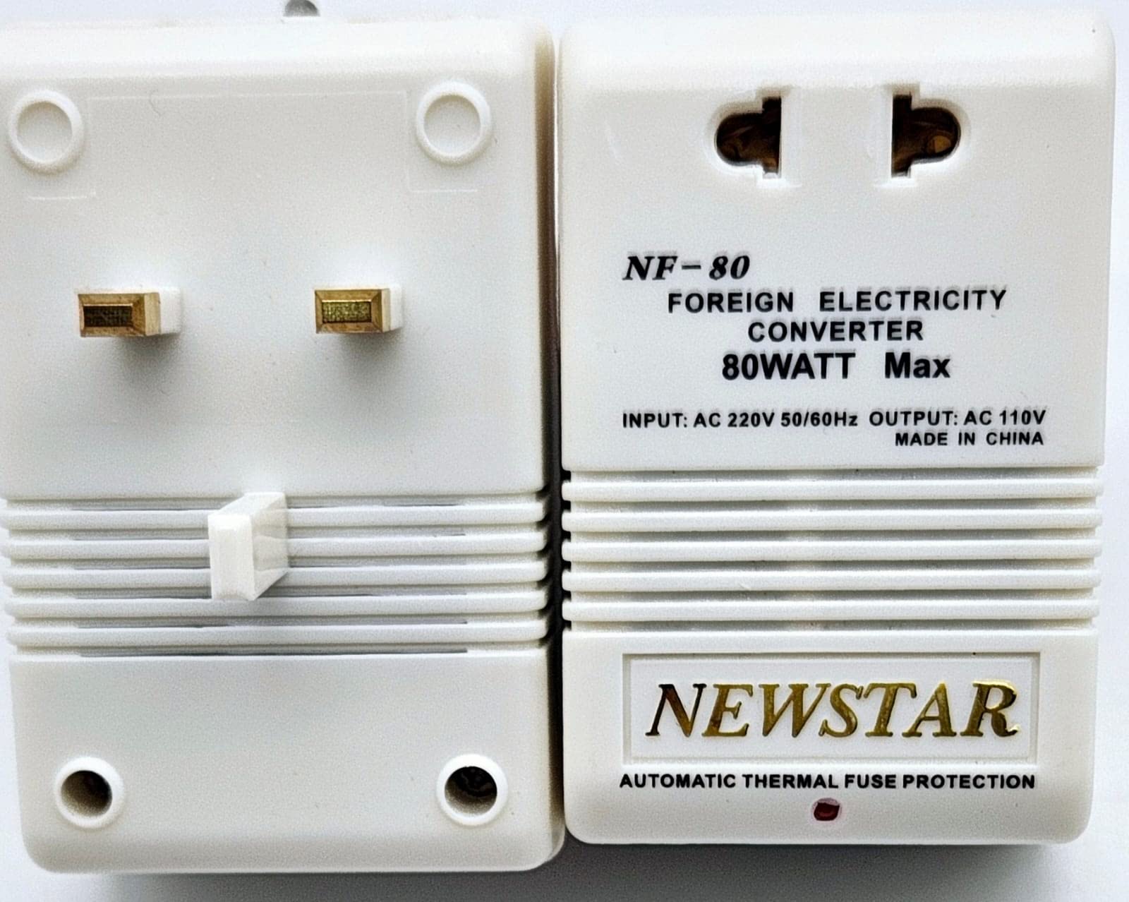 Voltage Converter Transformer Step Down 220VAC to 110VAC 80 Watts Maximum Load Capacity NEWSTAR Brand