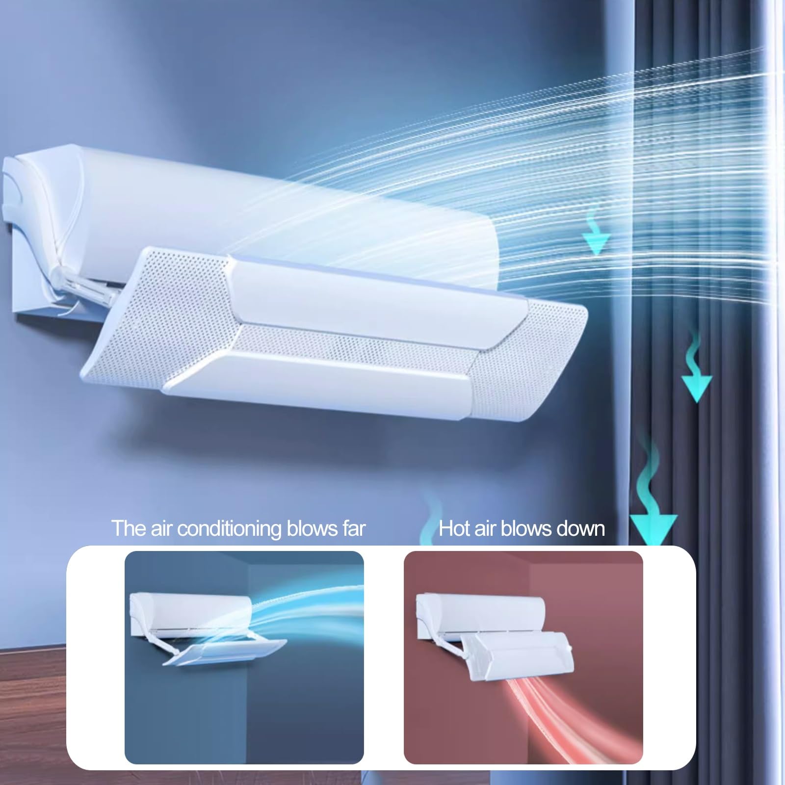 Griglia di ventilazione regolabile r 180° per condizionatore d'aria montata lateralmente per casa e ufficio Controllo del flusso d'aria ad alta efficienza energetica e direzione personalizzabile