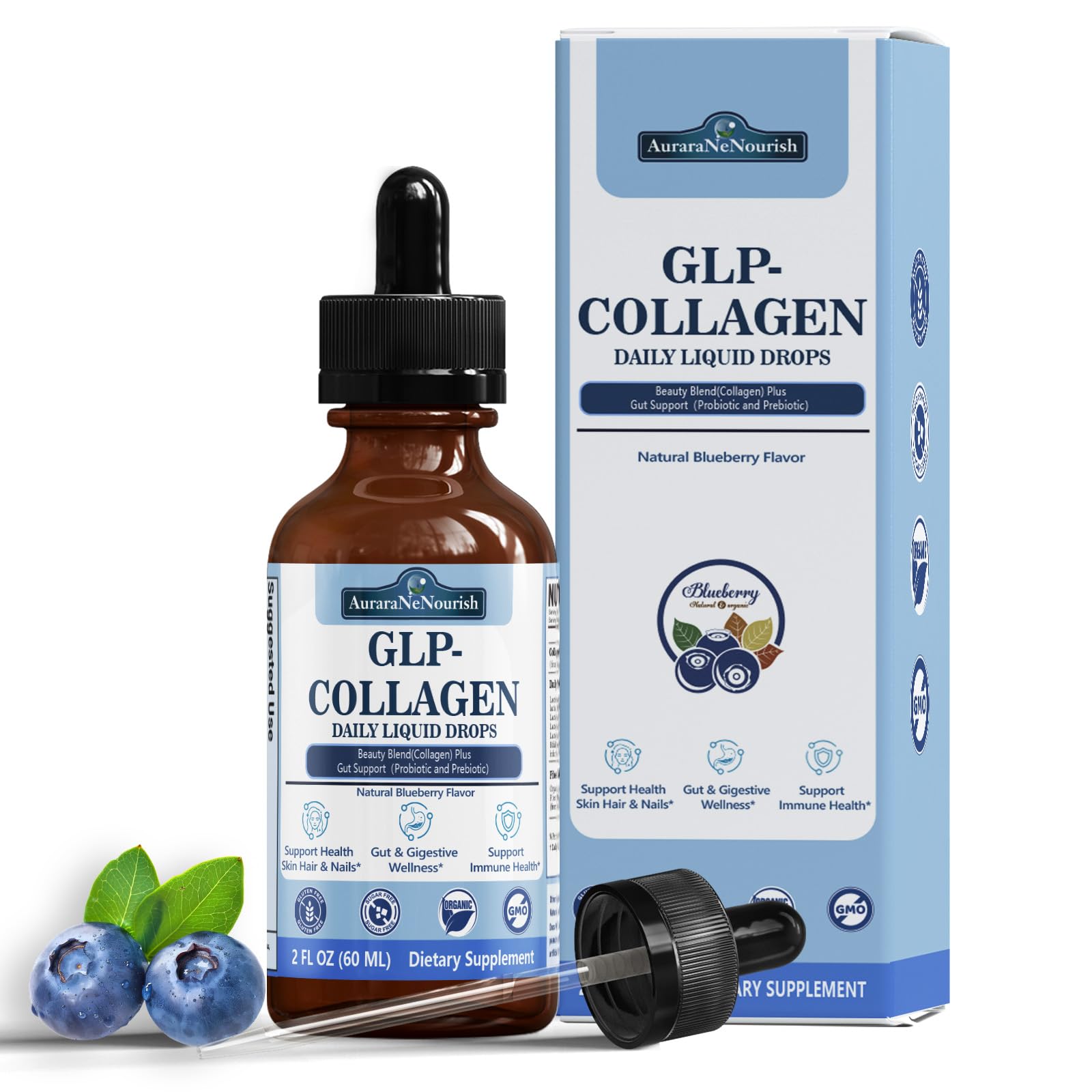 Hydrolyzed Liquid Collagen for Women 1000mg, 3-IN-1 Collagen Burn Drops