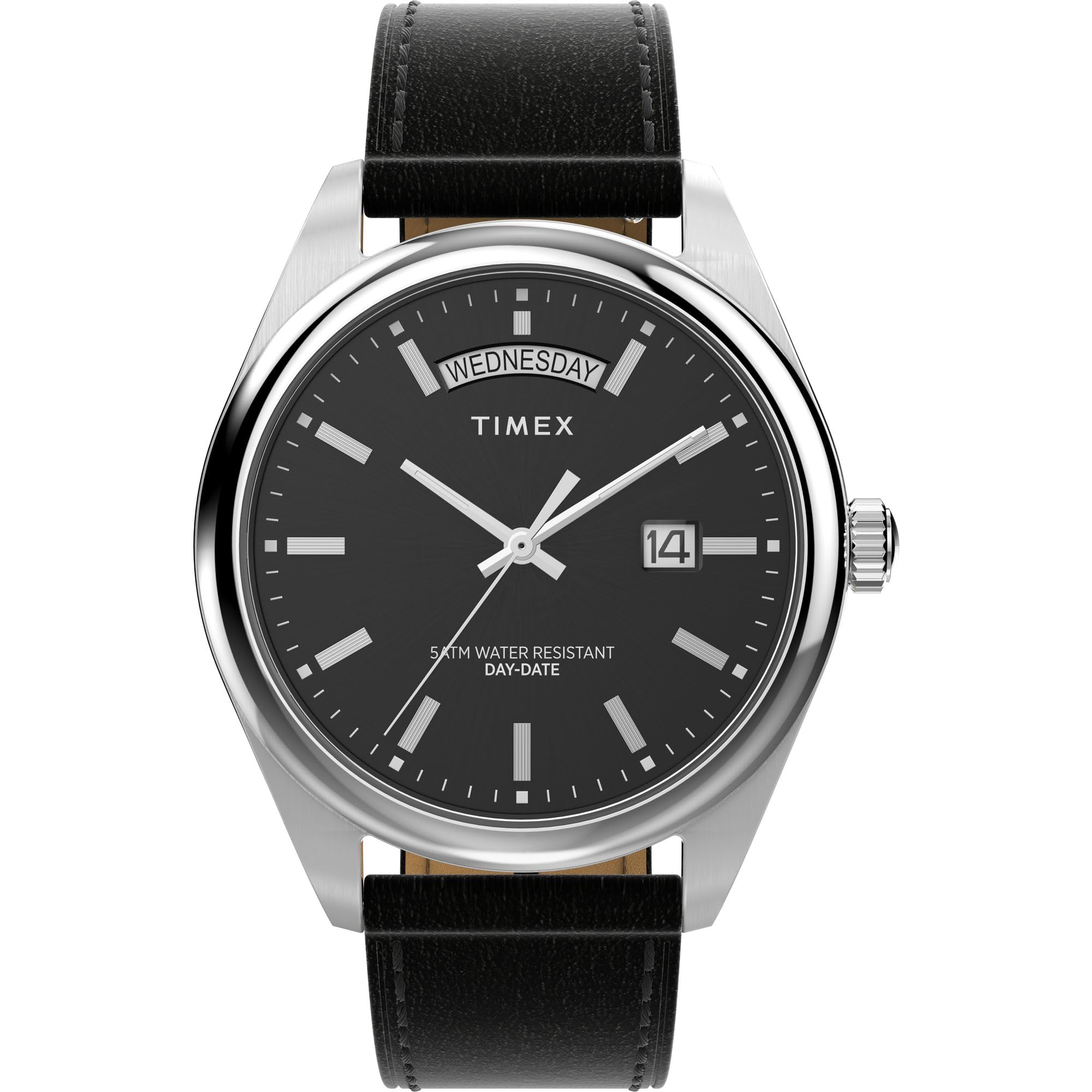 Trend Legacy Analog Black Round Dial & Black Leather Strap Band Water Resistant Men's Wrist Watch - TWEG27107-image-37