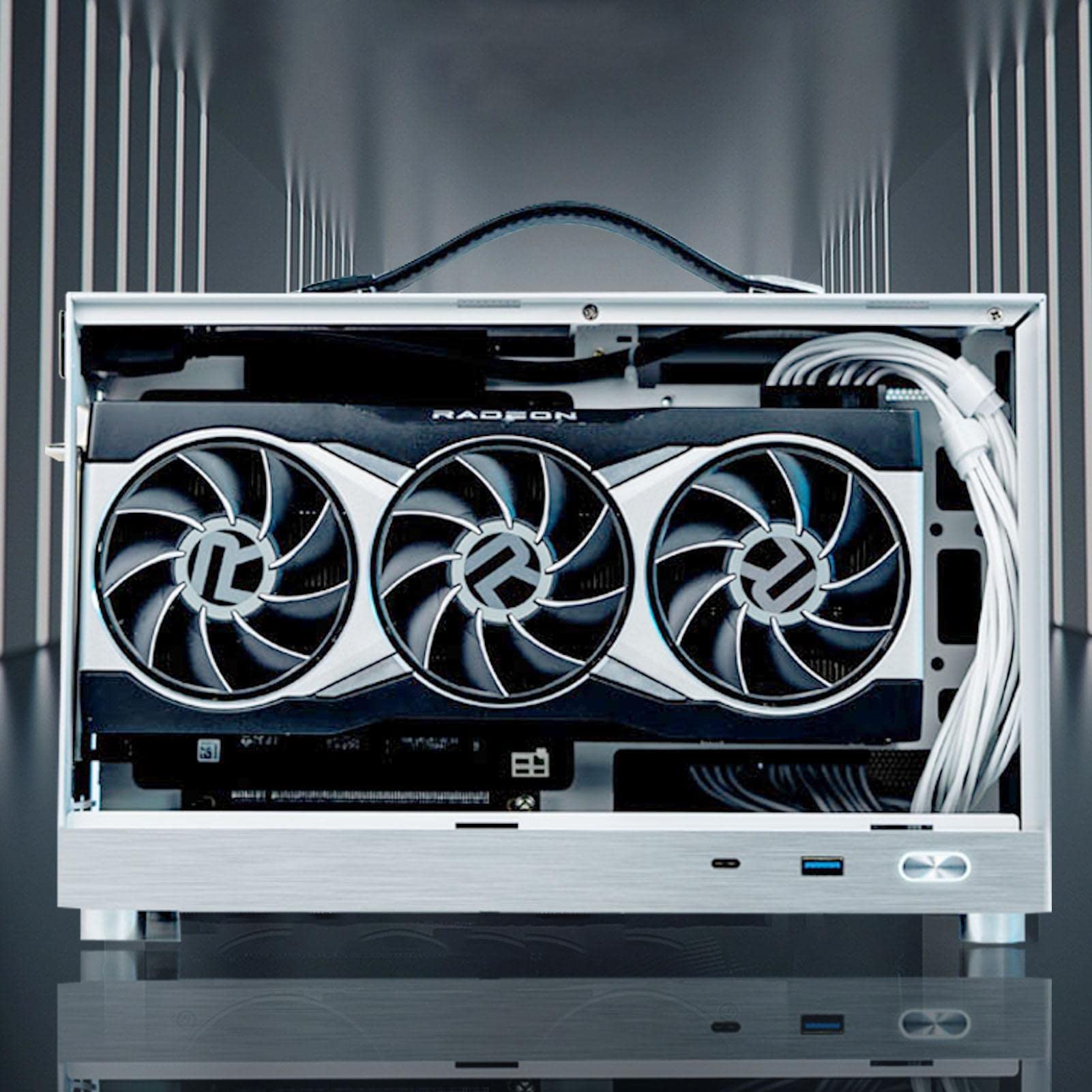 Custodia per PC – Mini ITX, alloggiamento da scrivania solido, costruzione | in acciaio | Valigetta di montaggio per studenti Home Office Singles Utenti Informatica quotidiana Spazio