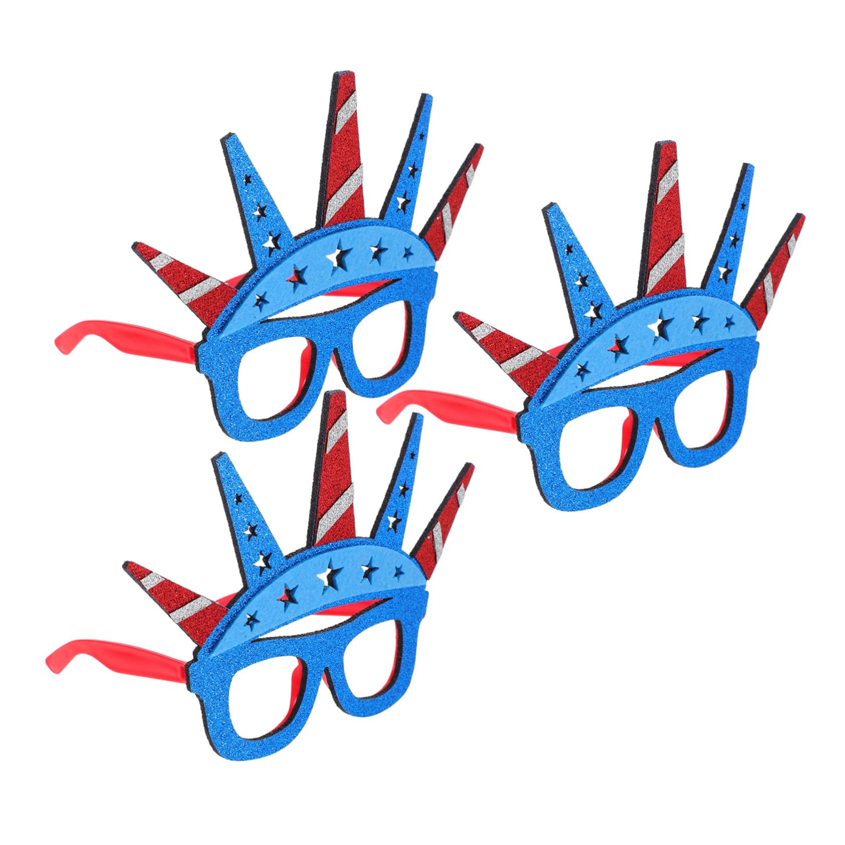 COLLBATH Independence Day Decor Glasses 3pcs Usa Themed Party Accessory American Flag Motif