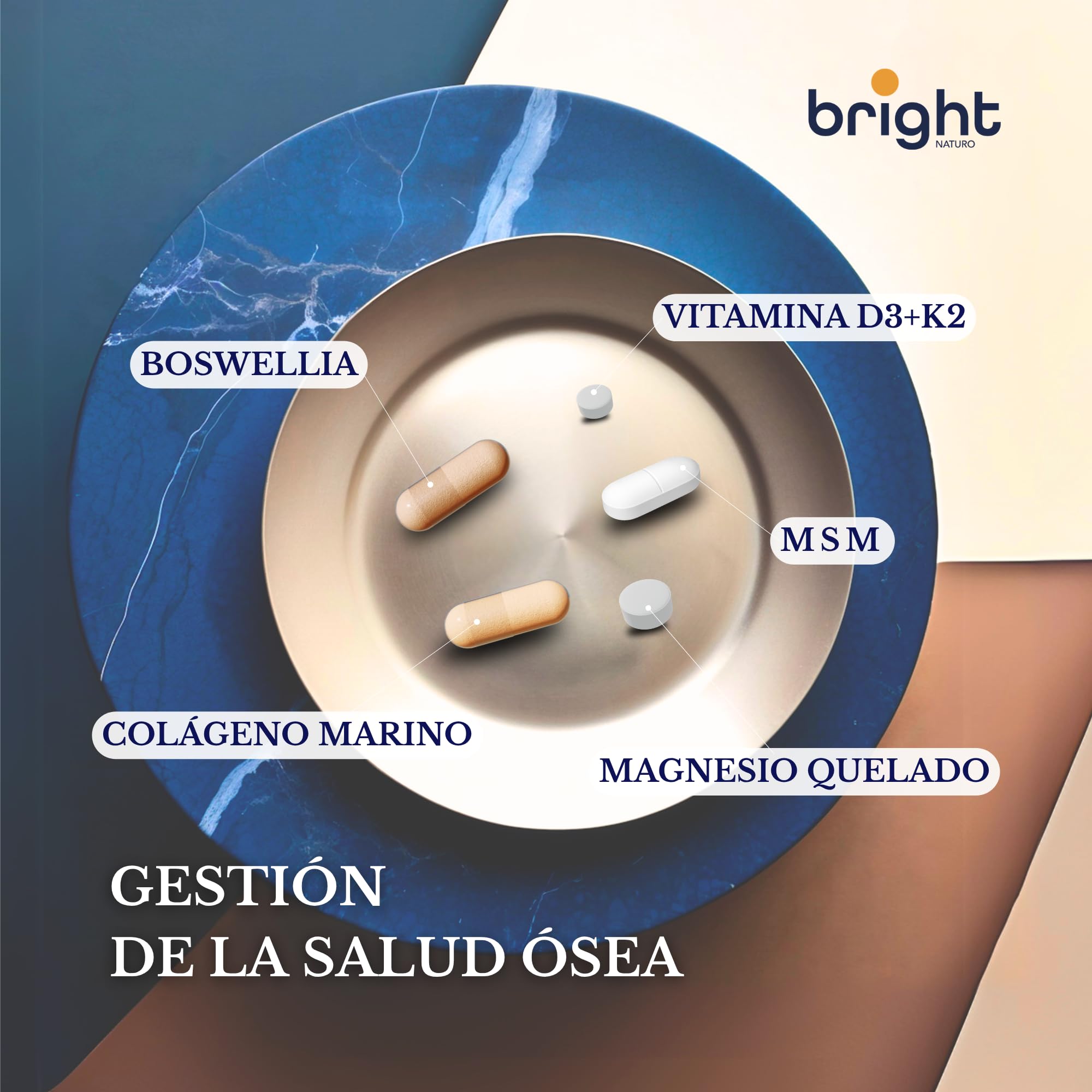 Colágeno Marino con Ácido Hialurónico, Magnesio Quelado, MSM, Boswellia, Vitamina D3 y K2 4000 - SmartAbsorb™ | para la piel, las articulaciones y los huesos | 28 sobres diarios