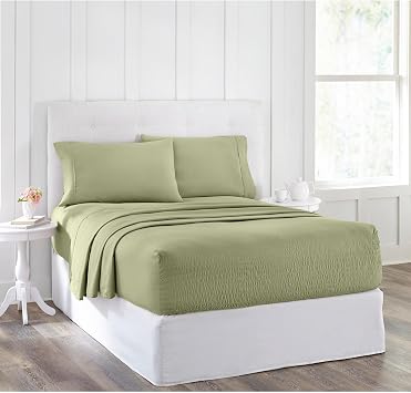 BrylaneHome Bed Tite Coolmax Sheet Set - Twin, Light Sage