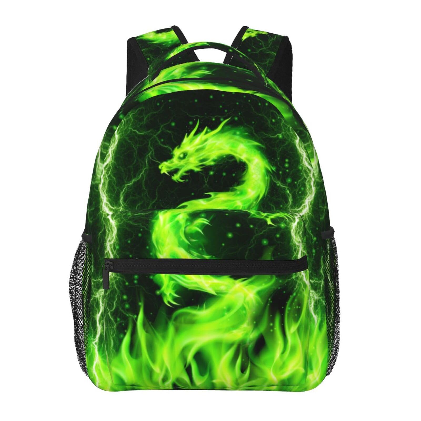 Giwawa Green Dragon Backpack for Boys Girls Kids Animal Backpacks Cool Lighting Bookbags for 2nd 3rd 4th 5th 6th Grade Back to School Gifts