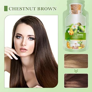 QUAAM Bubble Plant Hair Dye,New Botanical Bubble Hair Dye Hair Dye Shampoo for Women Men 30ml 10Packs/Box (Chestnut Brown)