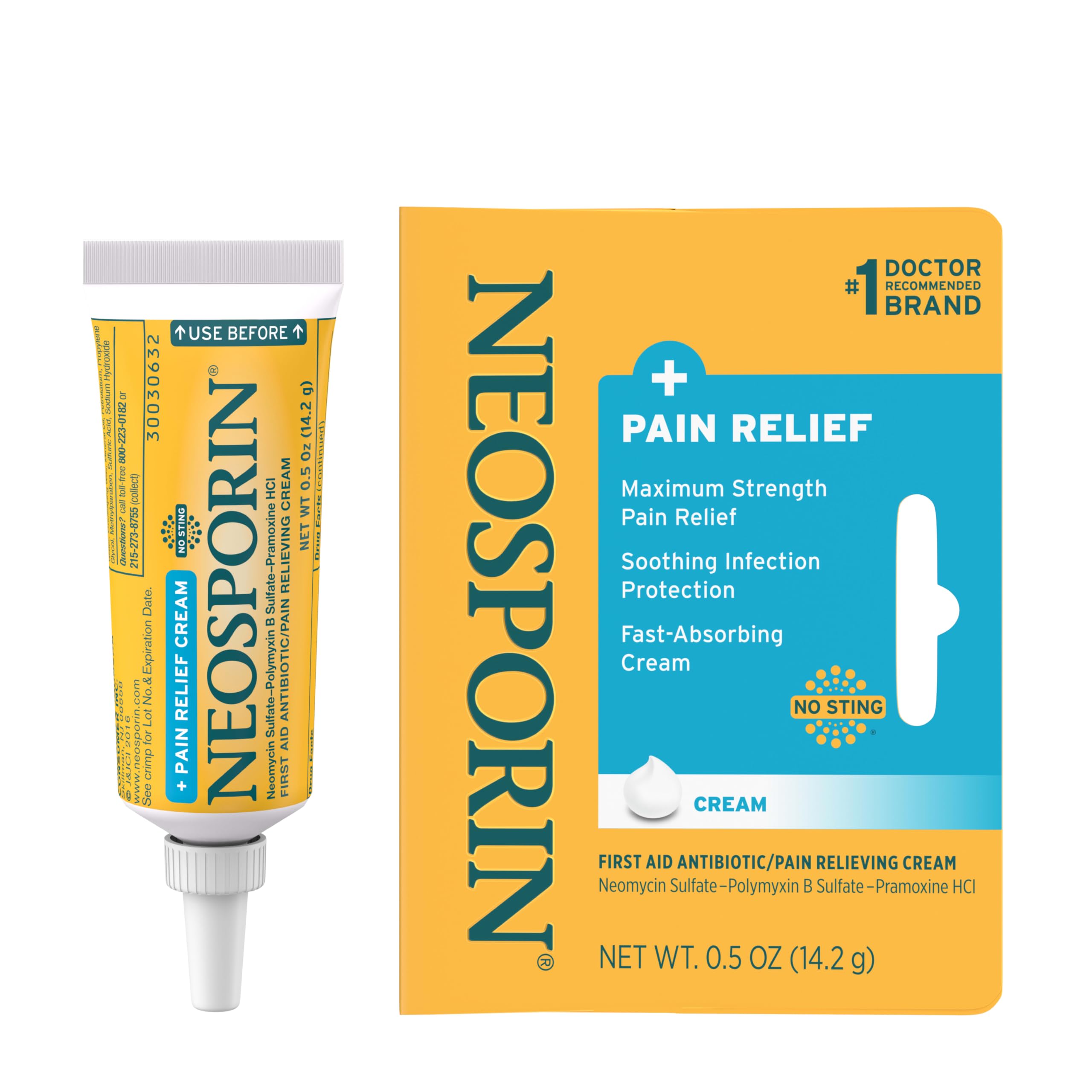 Neosporin + Pain Relief Dual Action Antibiotic Cream, Twin Pack, 0.5 oz