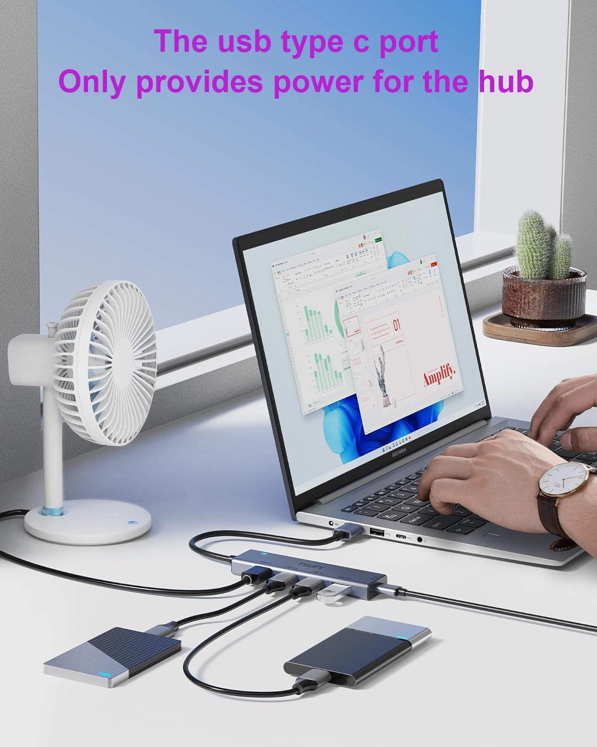 TSUPY USB 3.0 Hub 4-Port, Aluminium, USB Multiport Verteiler 5Gbps | Plug&Play, kein Treiber. USB Splitter Port Verteiler für MacBook, iMac, Surface Pro, XPS, USB Stick, Notebook PC und mehr