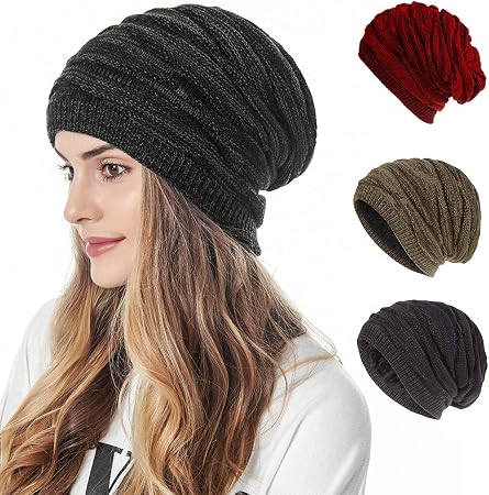 SunshineFace Cappello Lavorato a Maglia Invernale Cappello a Berretto Largo  E Morbido Baggy Cappello Lavorato a Maglia Caldo per Uomo Donna :  Amazon.it: Abbigliamento
