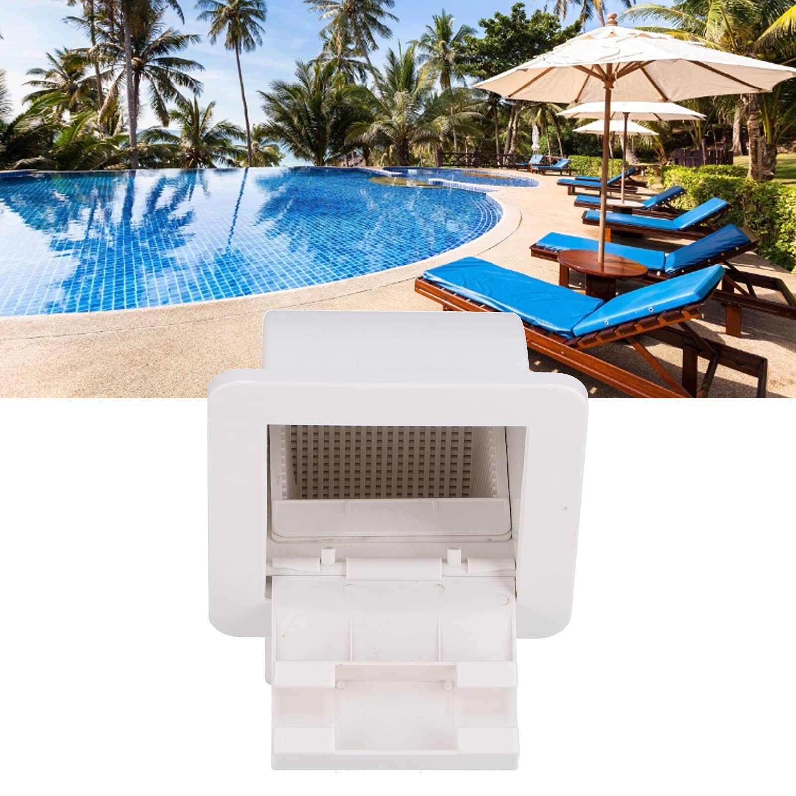 SKimmer para Piscina Kit de SKimmer de 1,5 Pulgadas, SKimmer para Piscina Molida con Pantalla de Filtro, Dispositivo de Aguas Residuales, Accesorio para Piscina, Equipo de SKimmer para Limpieza