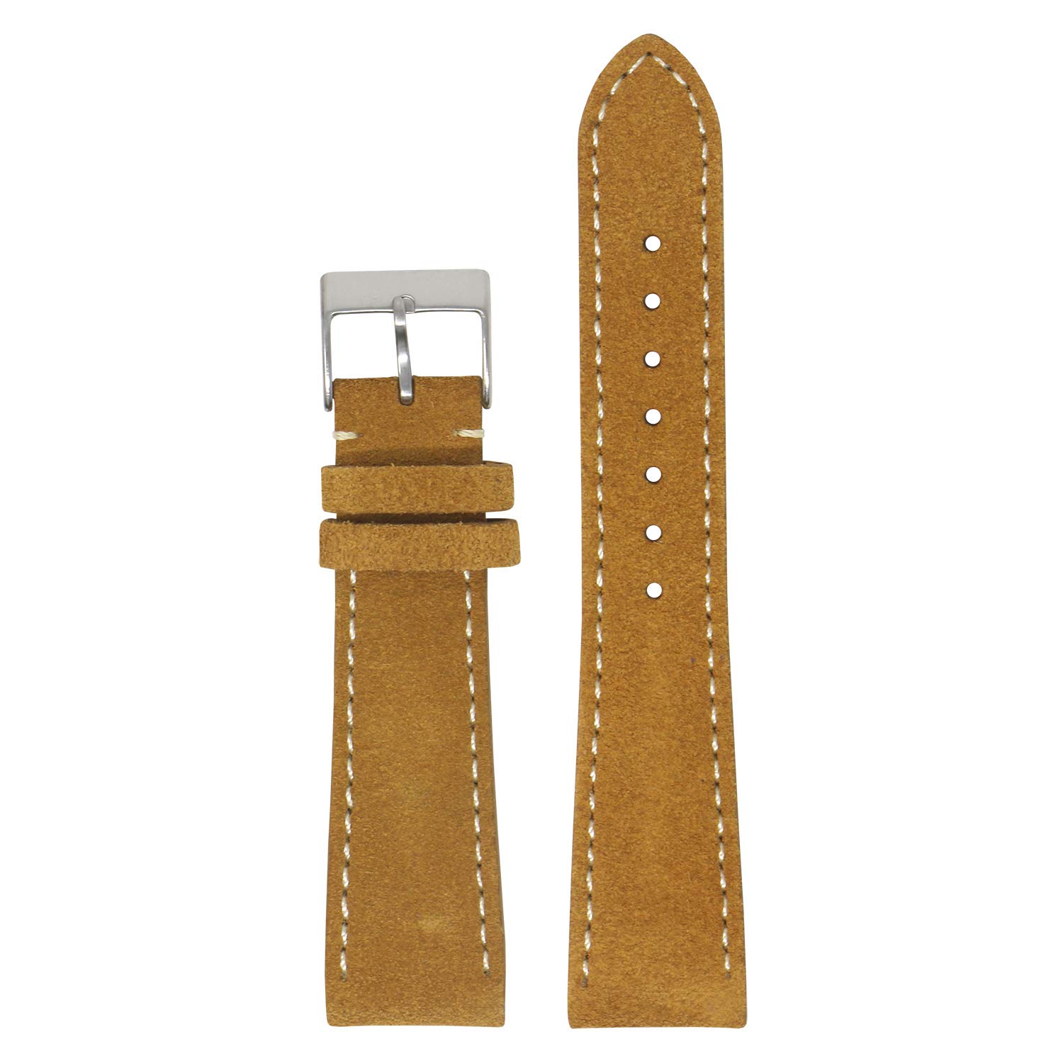 StrapsCo Classic Suede Leather Quick Release Watch Band Strap - Choose Your Color/Length - 16mm 18mm 19mm 20mm 21mm 22mm 24mm
