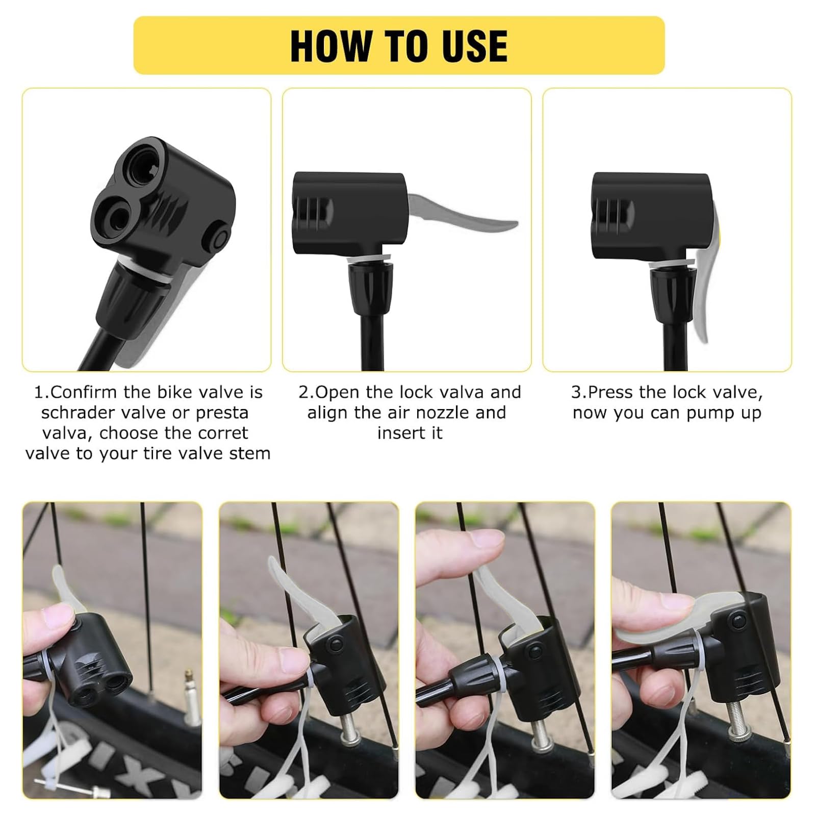 WEIDMAX Mini Pompa da Pavimento per Bicicletta, Portatile Pompa per Bicicletta con valvole Presta e Schrader per Bici da Strada MTB Palle Sportive, ecc.