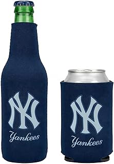 MLB New York Yankees Can & Bottle Holder Insulator Beverage Cooler, Insulated Neoprene for Beer, Keeps Drinks Cold for Home, Office, Game Day, and Outdoor Events, NY Yankees