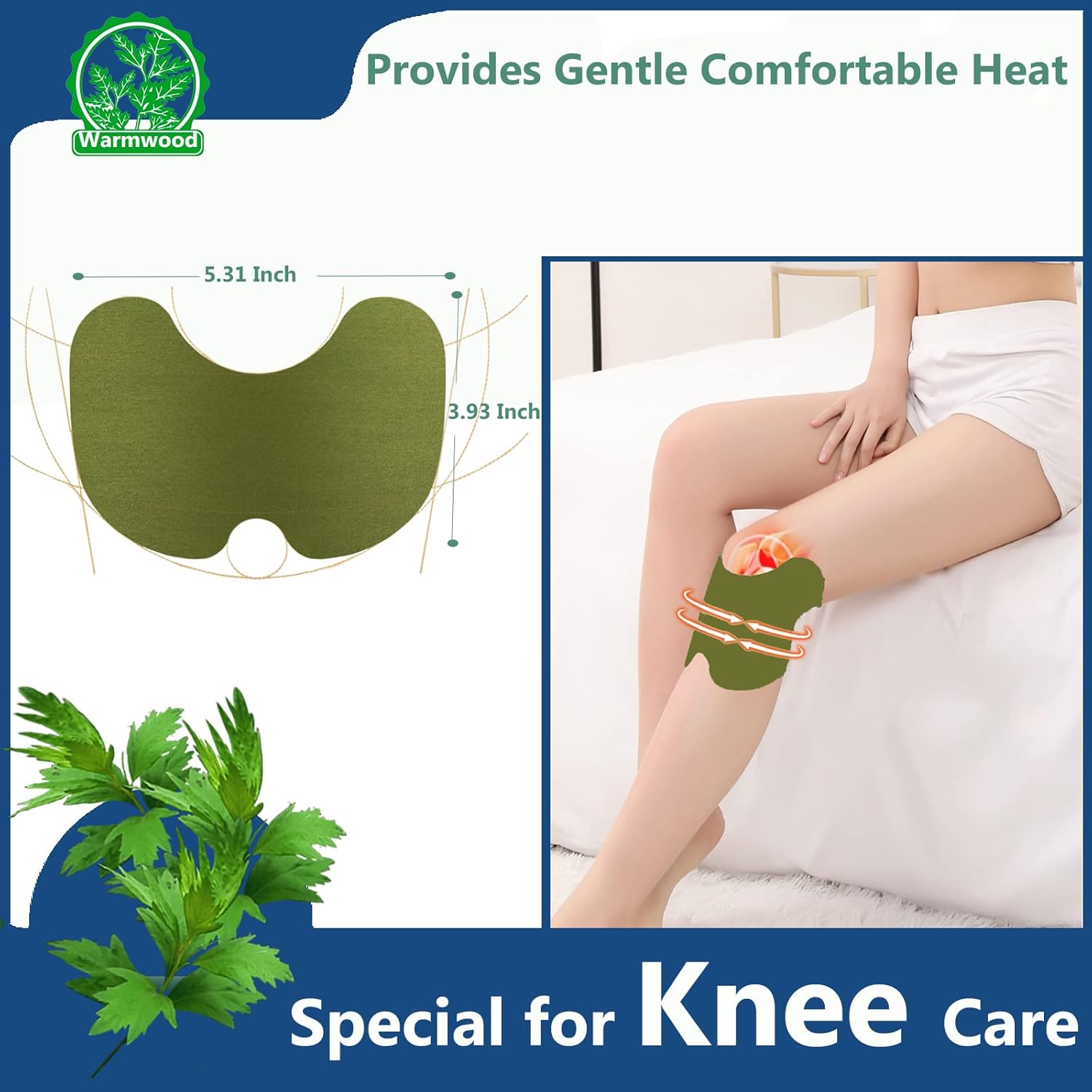 IDOLBEAU Knee Pain Relief Patch, 12 PCS Arthritis Pain Relief Wormwood Knee Sticker Heat Patches for Pain Relief, Knee Discomfort Relief Plaster, Hot Moxibustion Self Heating Warming Meridians Patch : Health & Household