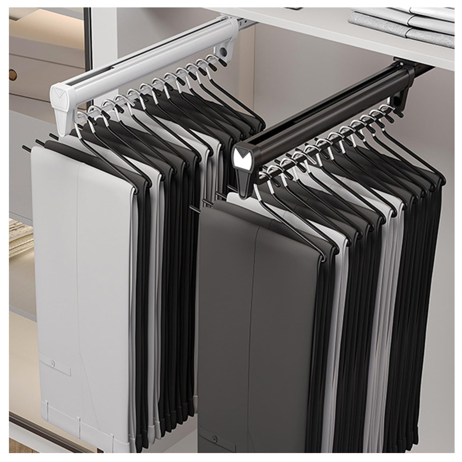 Ropa de ropa organizadores retráctiles para un vestidor impecable