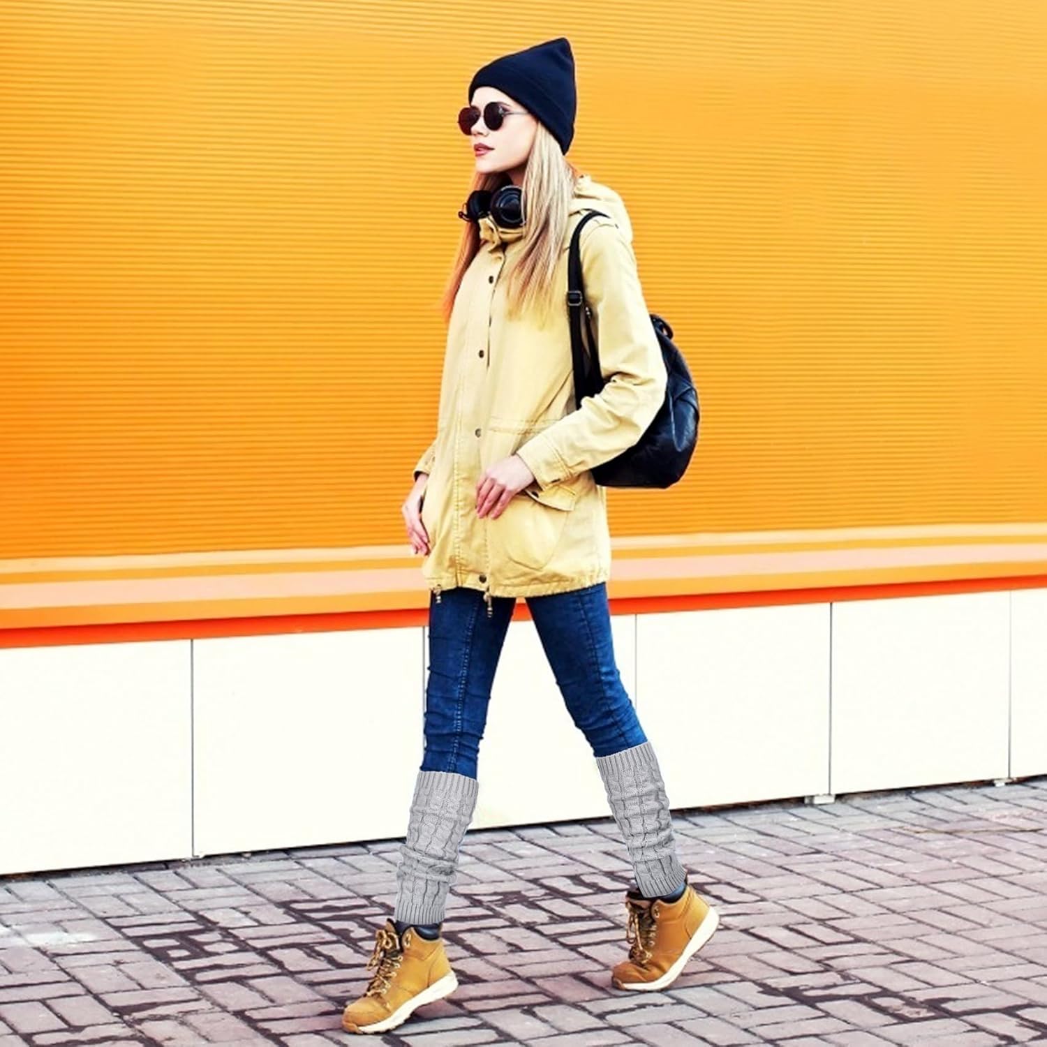 Loritta Womens Leg Warmers Winter Warm Knit Long Boot Socks Slouch Knee High 80s for Party - Image 6