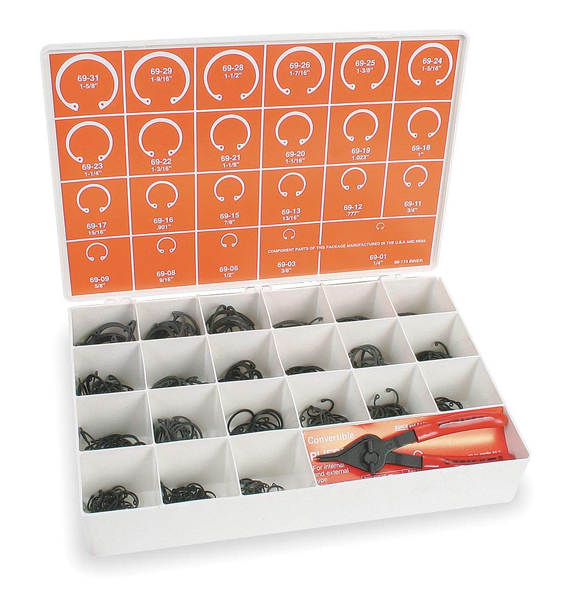 Itw Bee Leitzke Int Retain Ring Asst 395 Pc 23 Szs