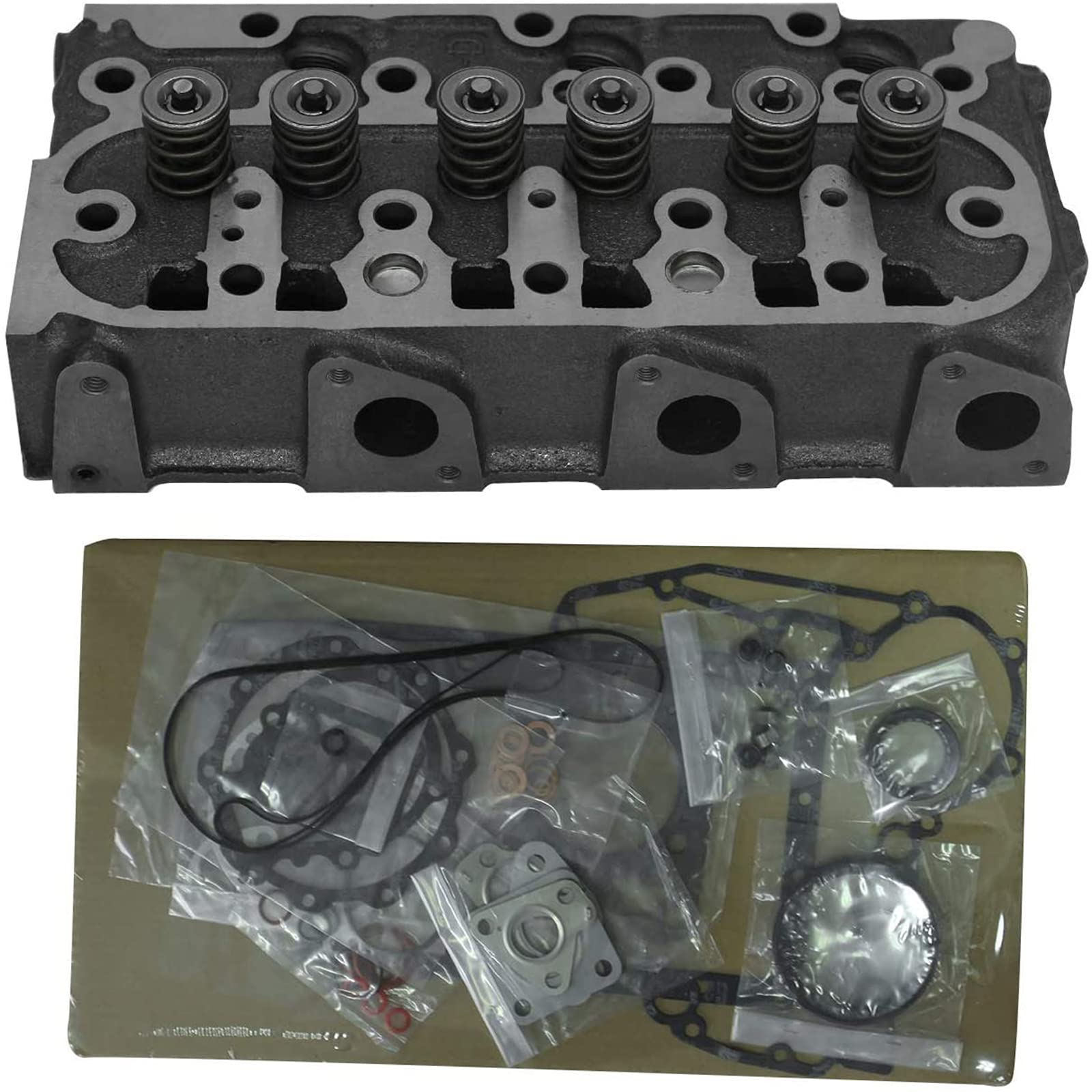 Amazon.com: Cylinder Head with Valves + Full Gasket Kit